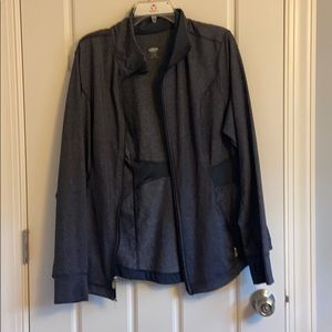 Gray zip-up workout jacket